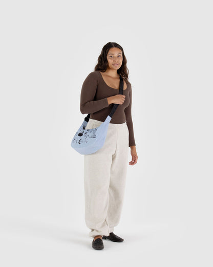 Medium Nylon Crescent Bag Embroidered Ballet Icons | Baggu Trending