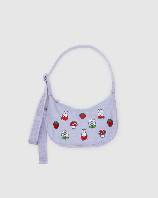 Small Nylon Crescent Bag Embroidered Miffy | Baggu Popular