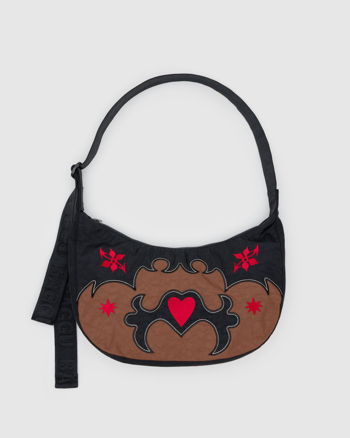 Medium Nylon Crescent Bag Western Appliqué | Baggu Recommended