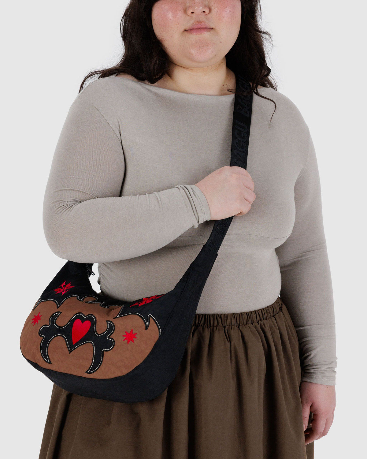 Medium Nylon Crescent Bag Western Appliqué | Baggu Recommended