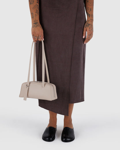 Small Recycled Leather Bowler Bag Stone | Baggu Discount