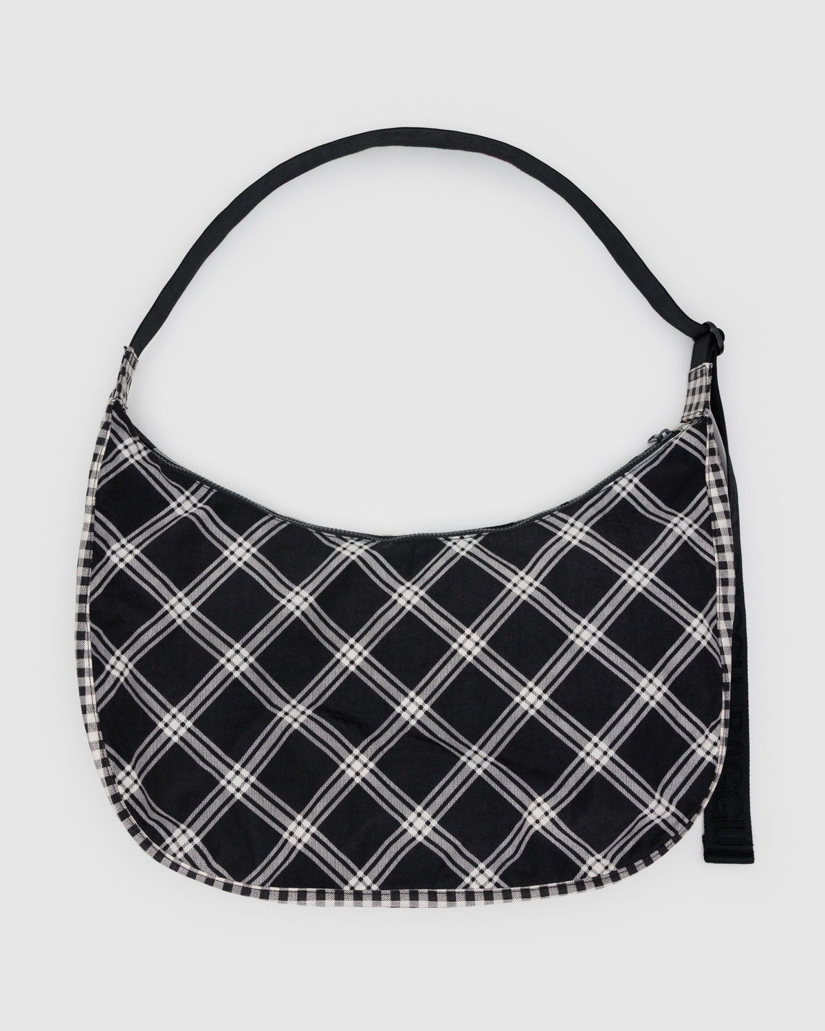 Large Nylon Crescent Bag Mixed Plaid | Baggu Popular