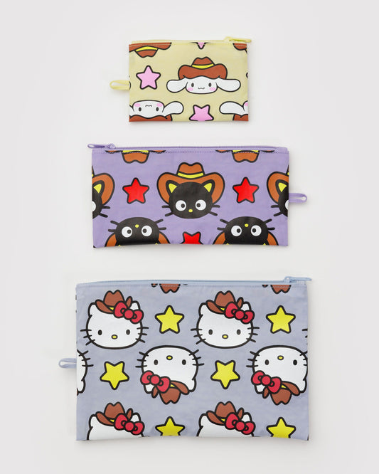 Flat Pouch Set Hello Kitty & Friends Western | Baggu Signature