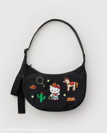 Medium Nylon Crescent Bag Embroidered Hello Kitty Western | Baggu Hot Sale