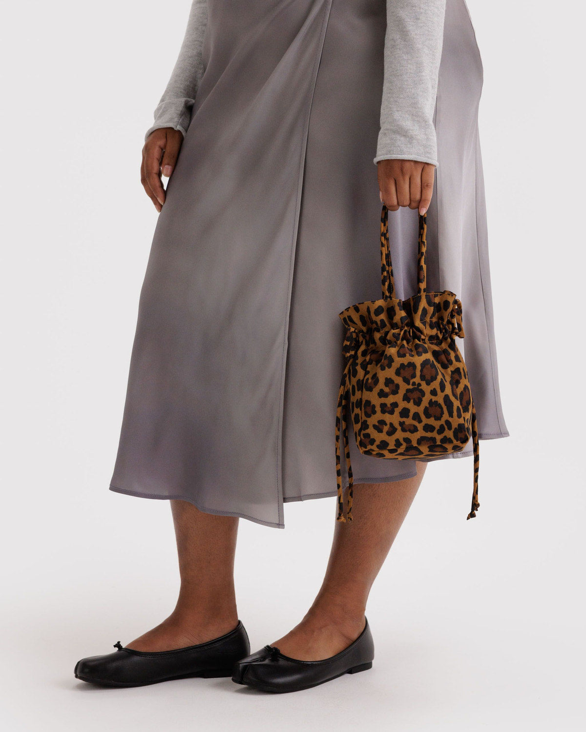 Nylon Drawstring Bag Leopard | Baggu Exclusive