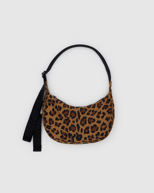 Small Nylon Crescent Bag Leopard | Baggu Deals