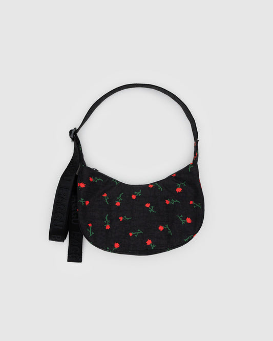 Small Nylon Crescent Bag Painted Wildflower | Baggu Premium