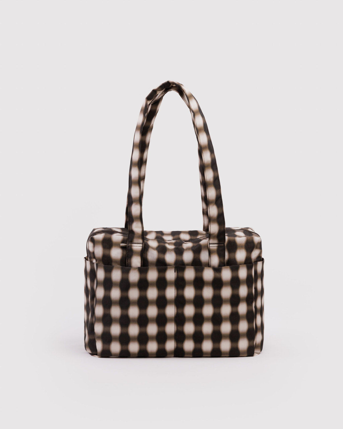 Everyday Cloud Bag Blurred Gingham Brown | Baggu Best Seller
