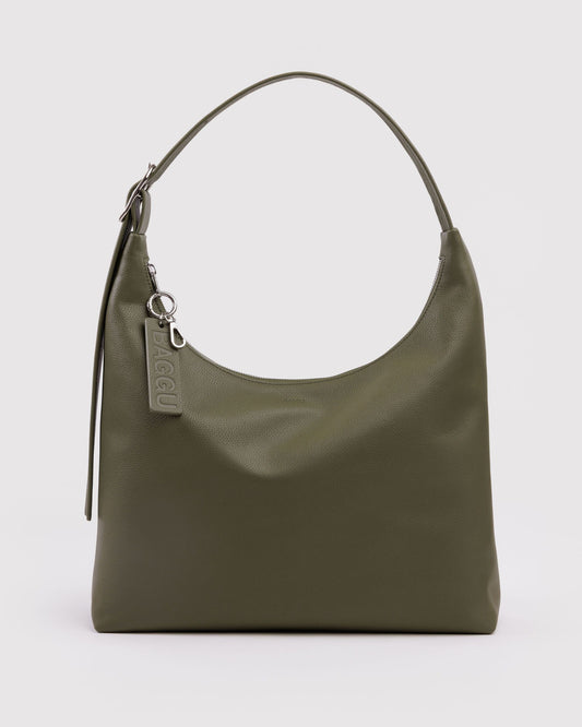 Recycled Leather Shoulder Bag Loden | Baggu Deals