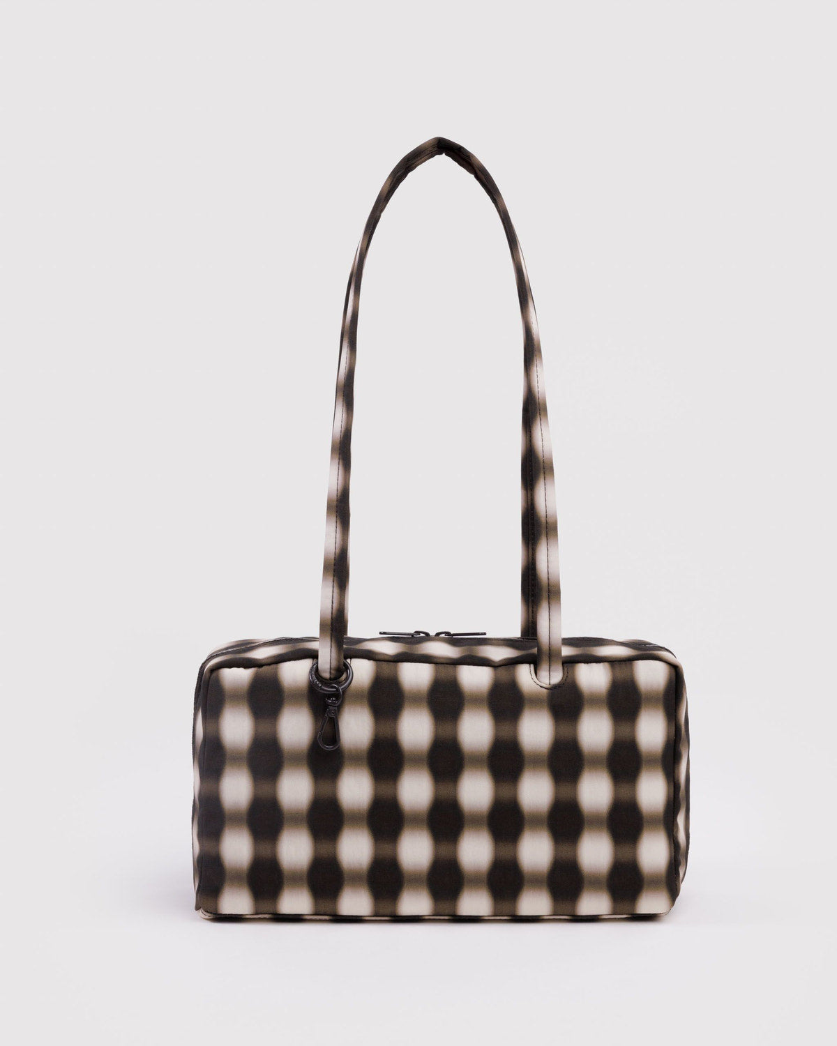 Nylon Bowler Bag Blurred Gingham Brown | Baggu Recommended