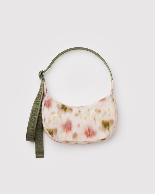 Small Nylon Crescent Bag Abstract Floral | Baggu Premium