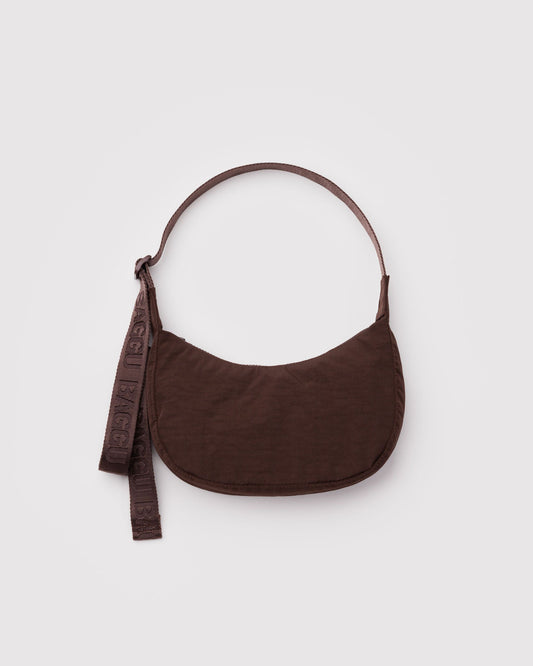 Small Nylon Crescent Bag Coffee | Baggu Premium