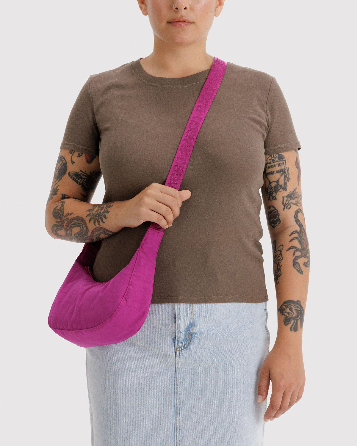 Small Nylon Crescent Bag Deep Fuchsia | Baggu Customer Favorite