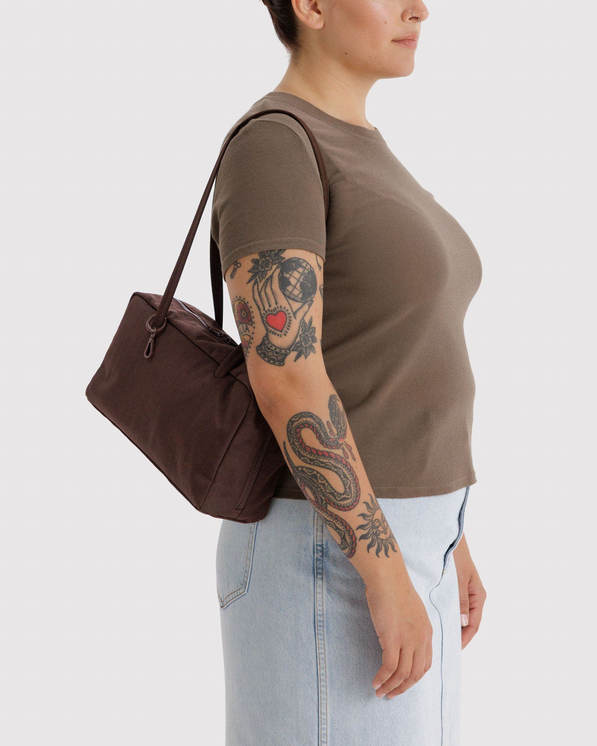 Nylon Bowler Bag Coffee | Baggu Signature