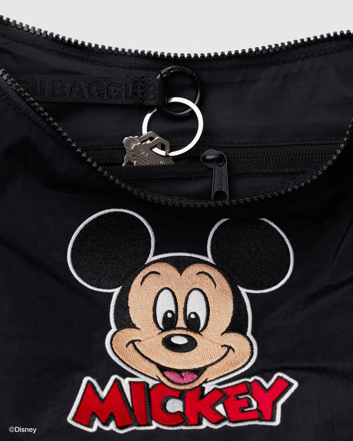 Medium Nylon Crescent Bag Embroidered Mickey Mouse Club | Baggu Everyday