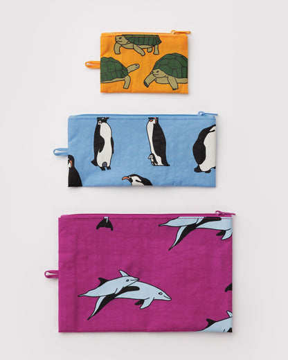 Flat Pouch Set Vacation Animals | Baggu Signature