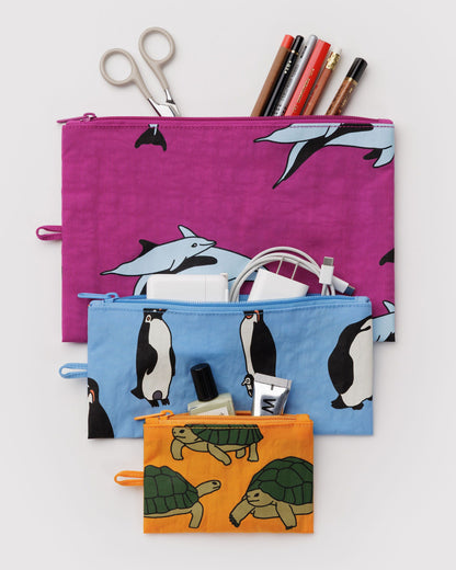 Flat Pouch Set Vacation Animals | Baggu Signature