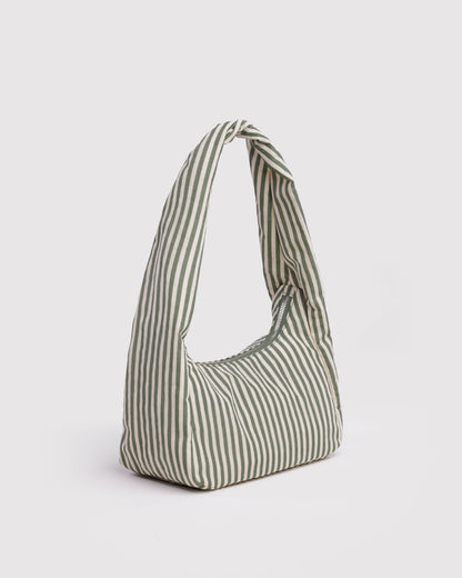 Small Nylon Meringue Bag Sage Stripe | Baggu Quality